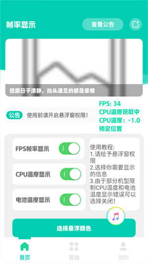 实时帧率显示器