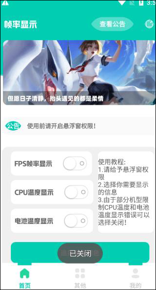 实时帧率显示器